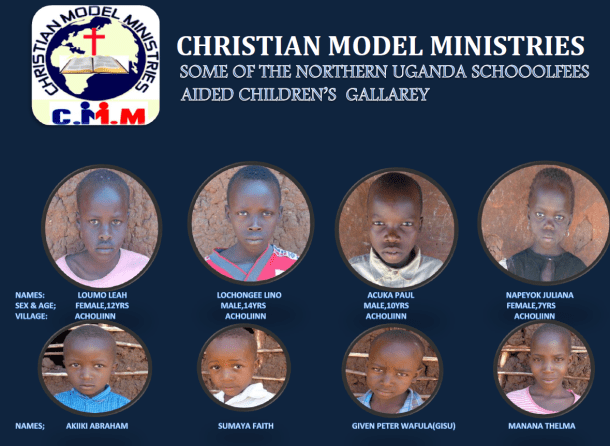 Some children in Christian Model Ministries school fees and care programme. 
