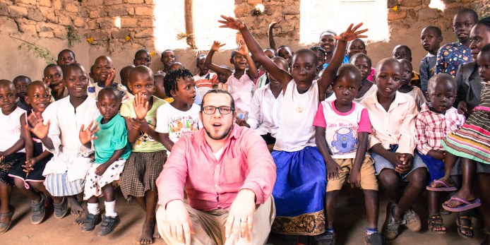 Chris Regelus was a big hit with the children at the Gombe Church just outside of Kampala. He was a crazy Mzungu, shared a Bible story, and had fun interacting with the children. 