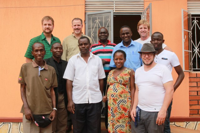 Here we are visiting with a Pastor and church leaders in Kampala where Dan recently took them through a 6 month Bible training program.