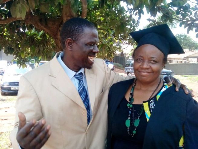 Florence and her husband Wanaswa. Florence has been one of this year's Bible students and she is among those who performed very well.