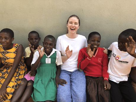 Erin with School Children